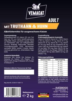 Preview: vemacat Adult mit Truthahn & Huhn 2 kg
